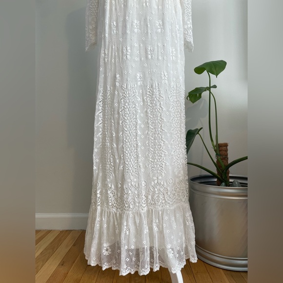 Vintage 60s/70s Prairie/Cottagecore/Boho High Neck Wedding/Formal Maxi Dress - Picture 3 of 9